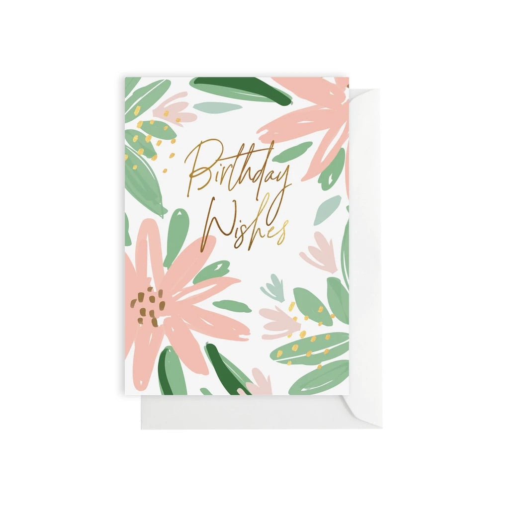 Peach ‘Birthday Wishes’ Greeting Card